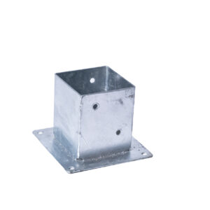 Herraje base para poste cuadrado galvanizado 16x16 cm